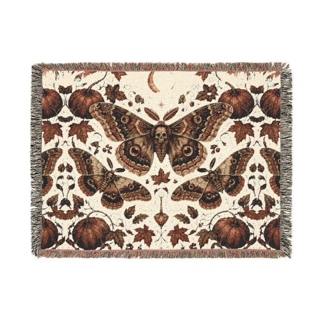 Vintage Botanical Butterfly Woven Blanket