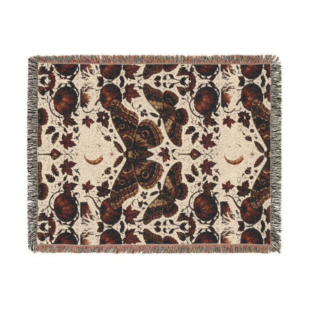 Vintage Botanical Butterfly Woven Blanket