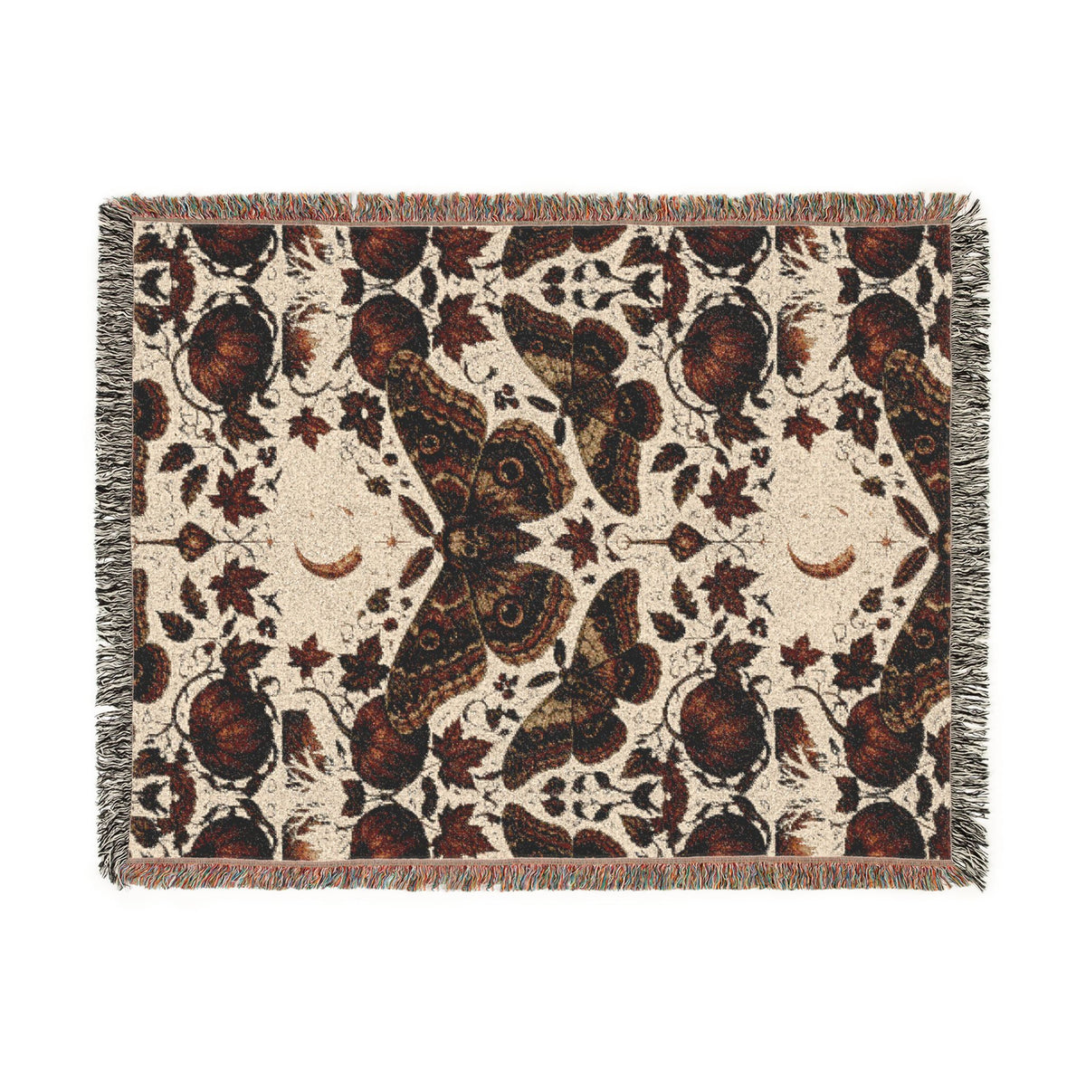 Vintage Botanical Butterfly Woven Blanket