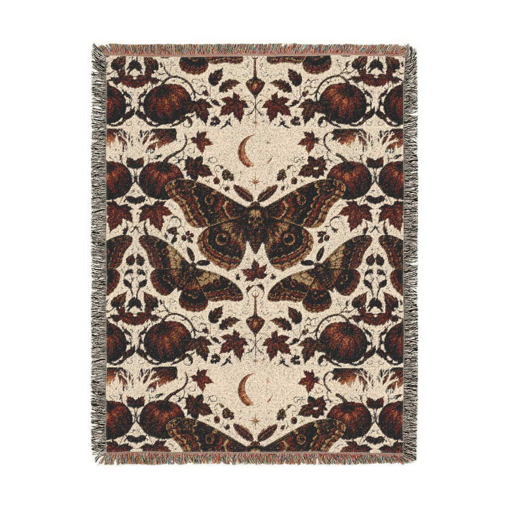 Vintage Botanical Butterfly Woven Blanket