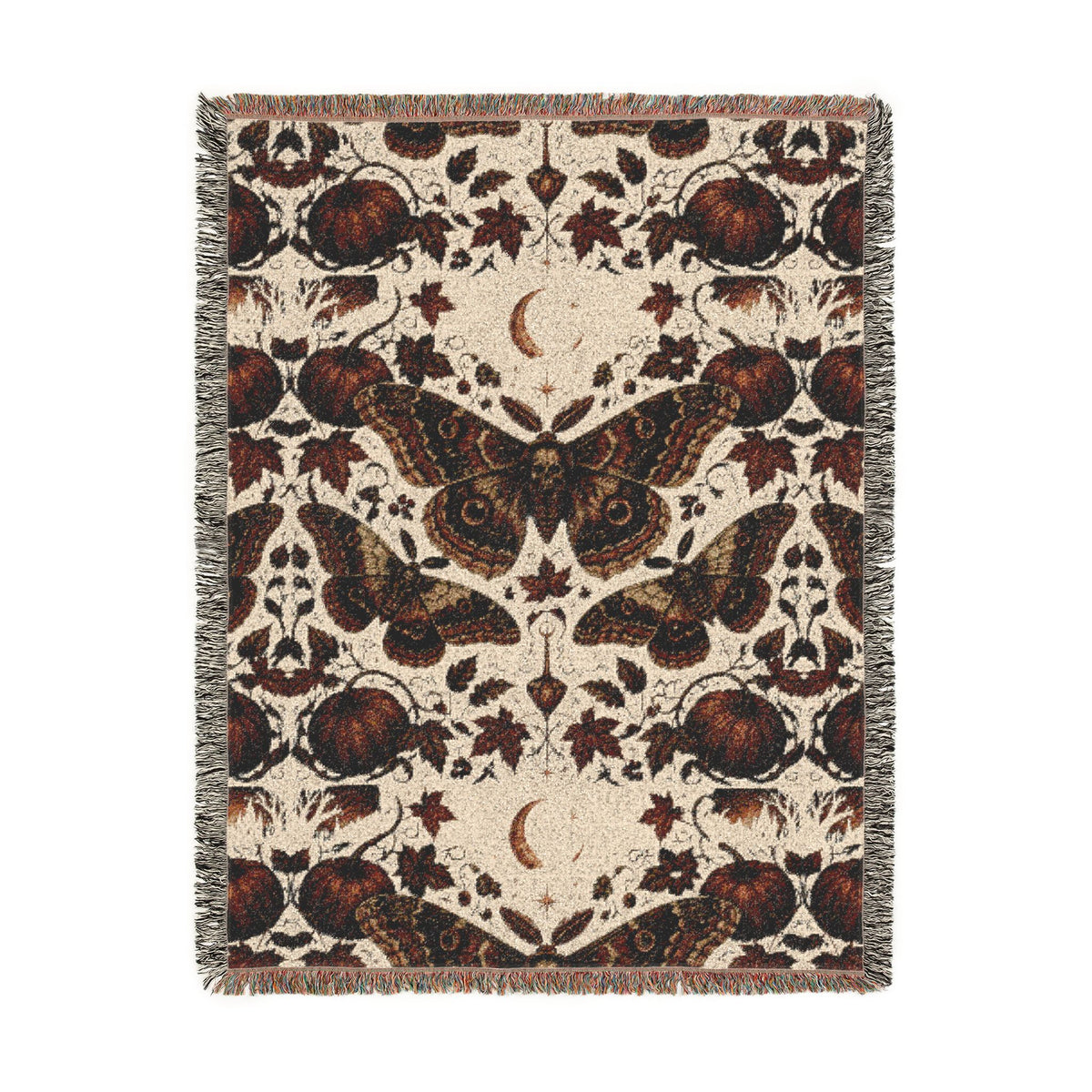 Vintage Botanical Butterfly Woven Blanket