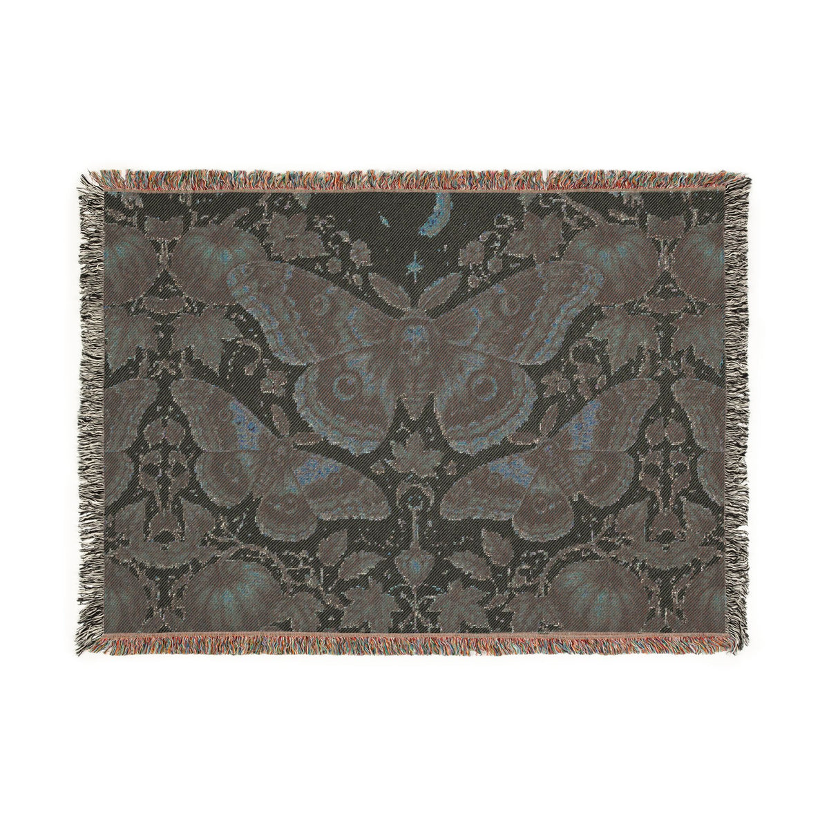Vintage Botanical Butterfly Woven Blanket
