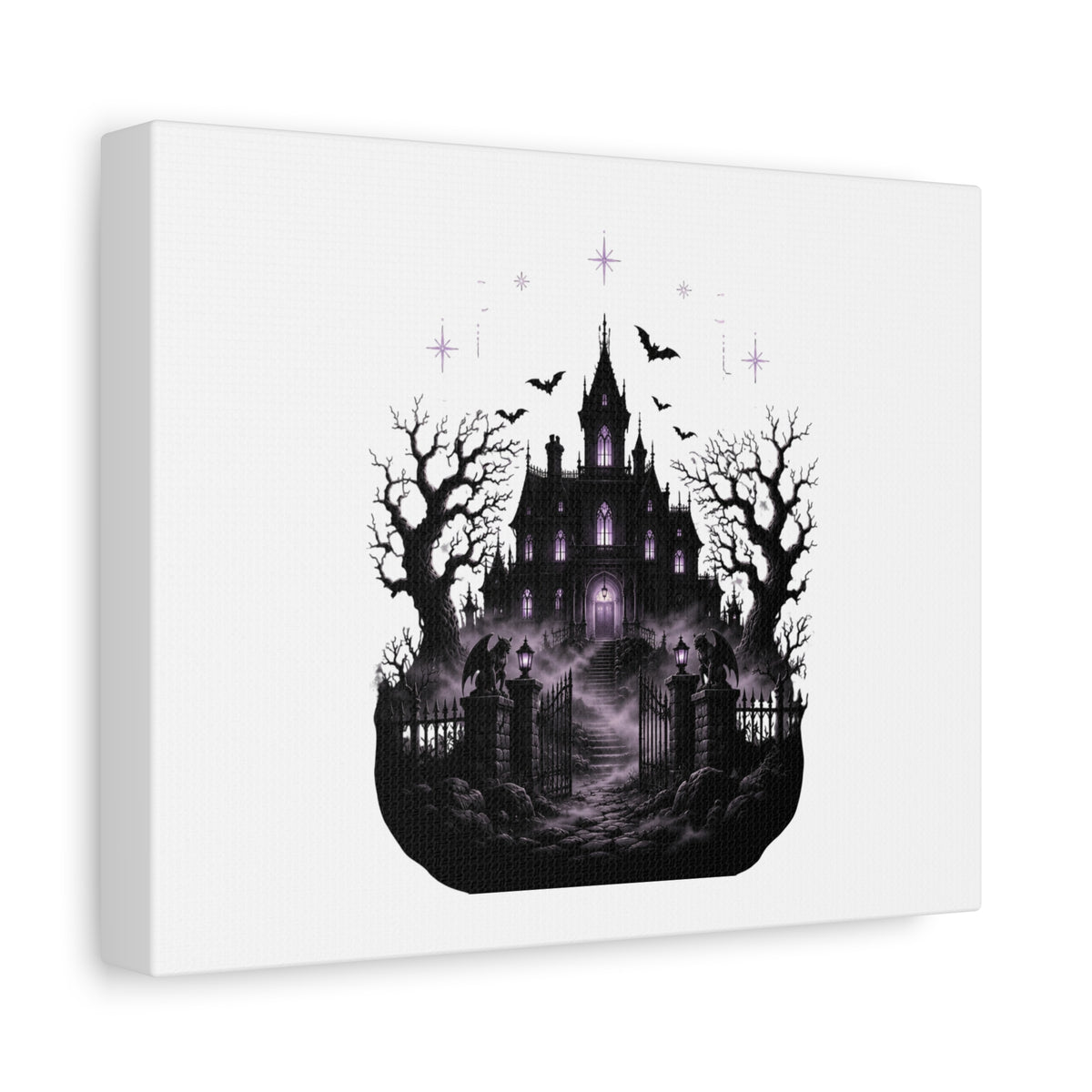 Gothic Haunted Castle Halloween Canvas Wall Art