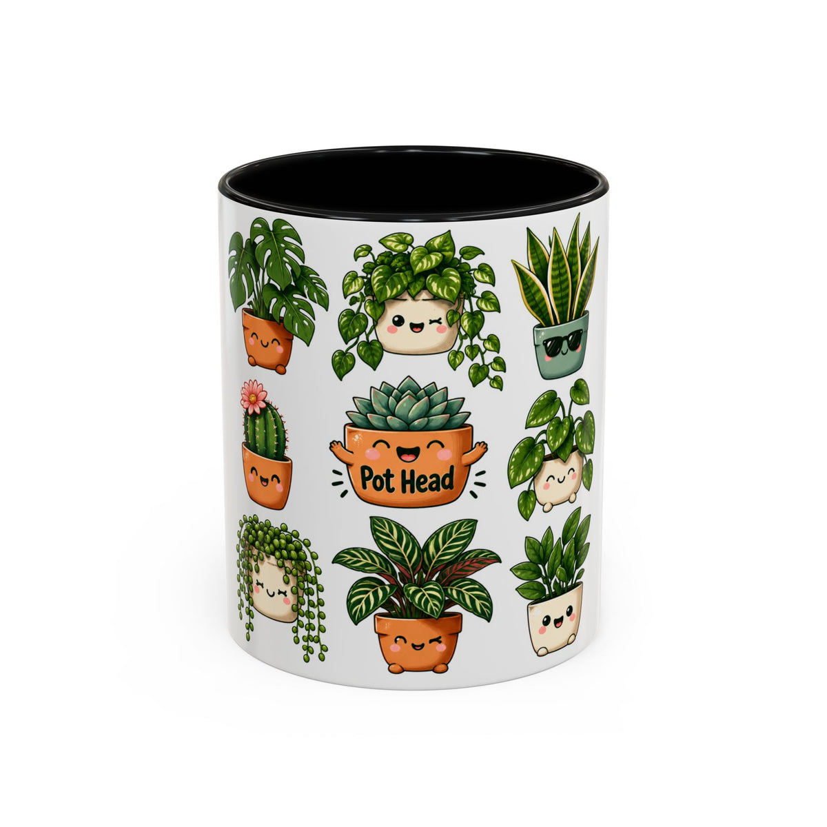 Cute Plant Lover Coffee Mug – Whimsical Succulent and Houseplant Design