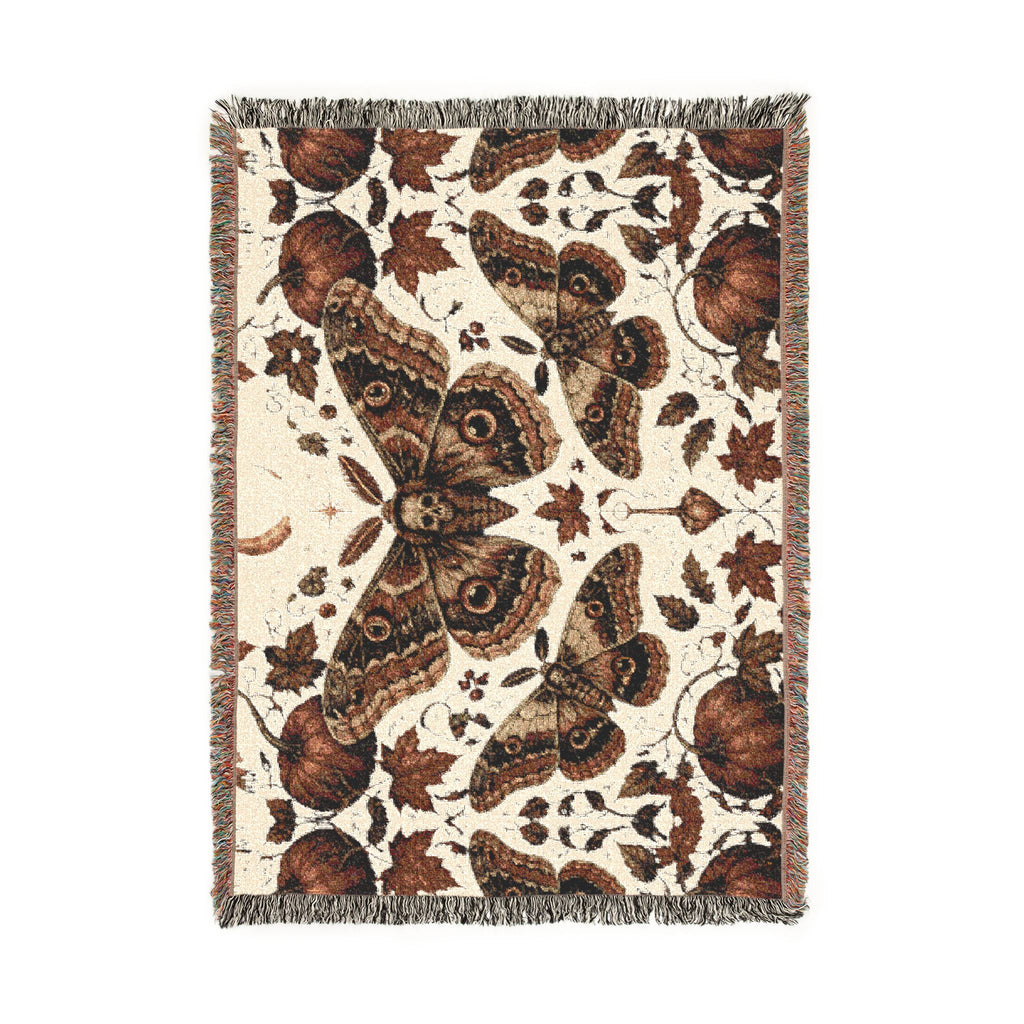 Vintage Botanical Butterfly Woven Blanket