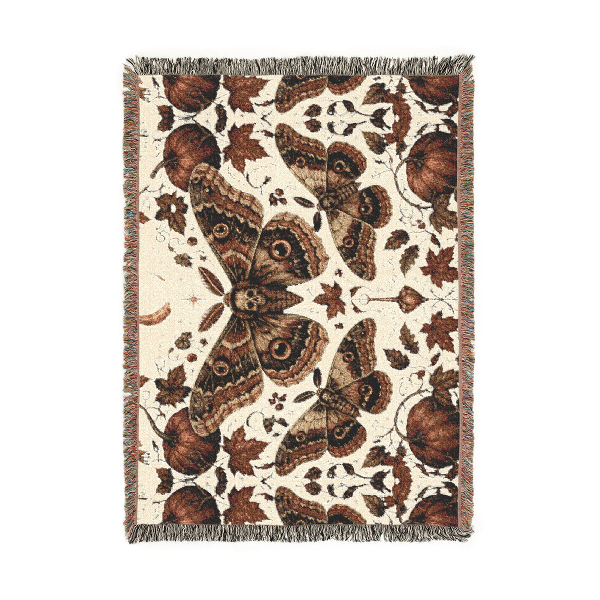 Vintage Botanical Butterfly Woven Blanket
