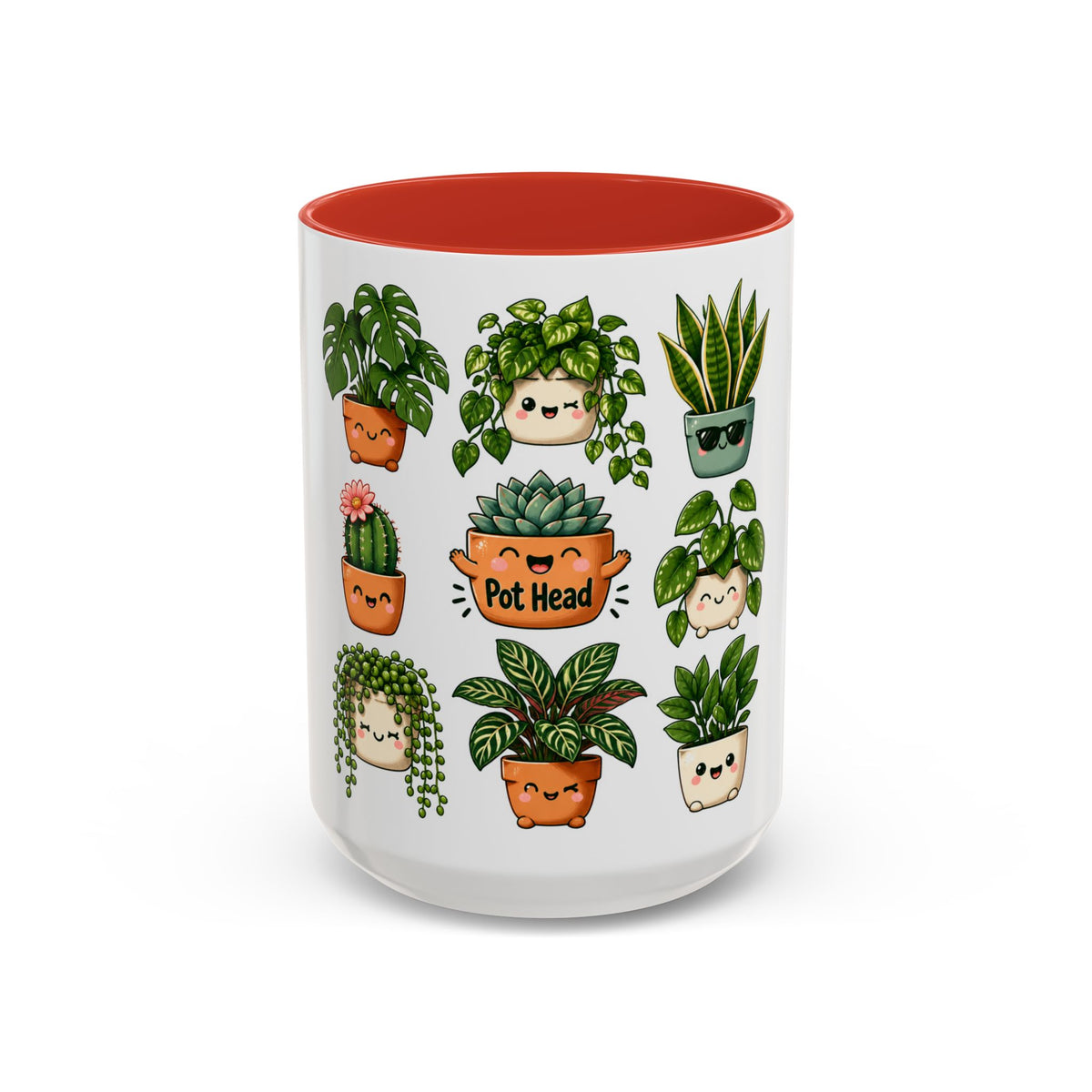 Cute Plant Lover Coffee Mug – Whimsical Succulent and Houseplant Design