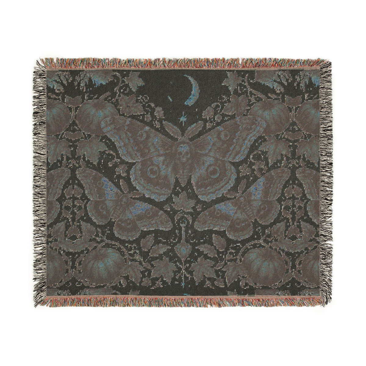 Vintage Botanical Butterfly Woven Blanket