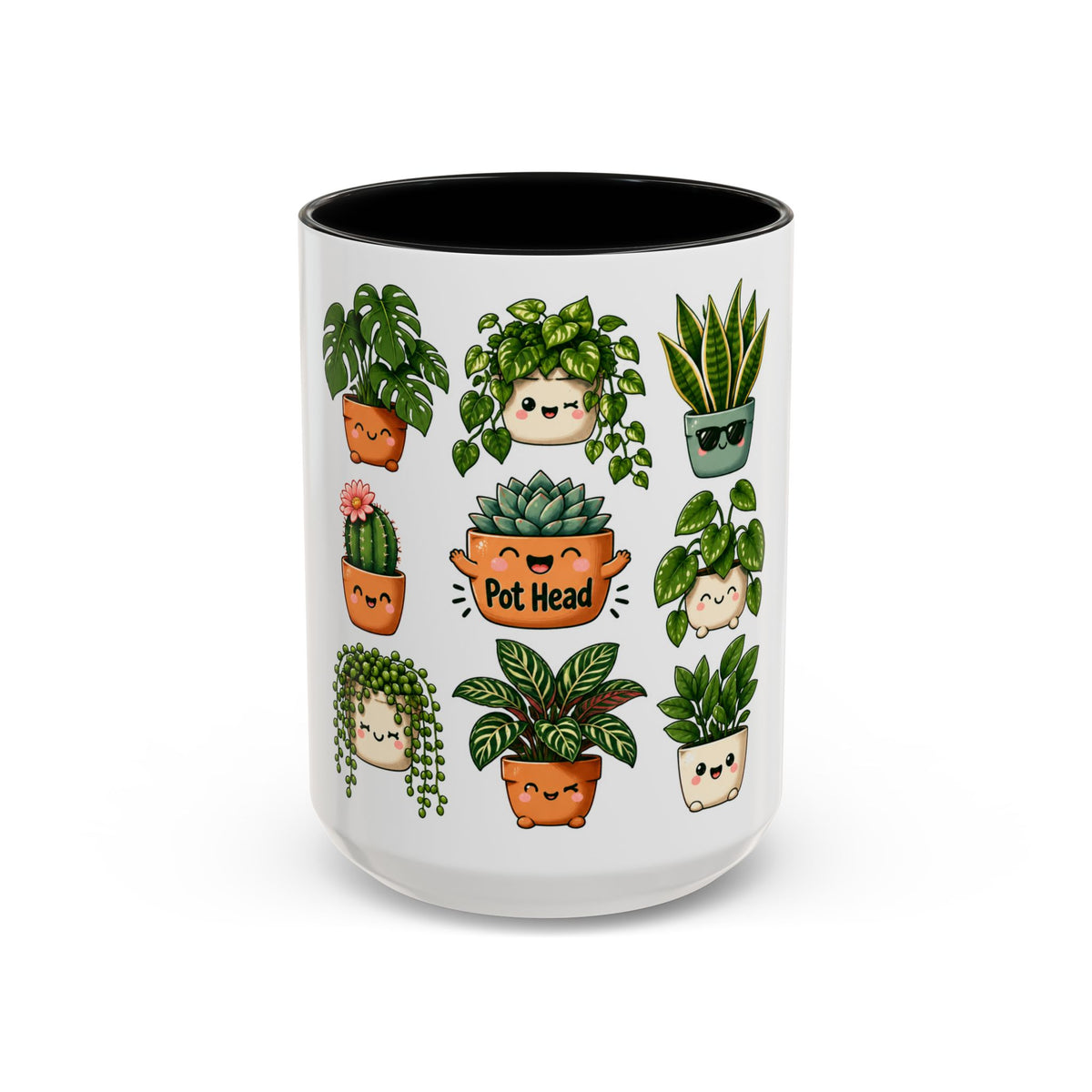 Cute Plant Lover Coffee Mug – Whimsical Succulent and Houseplant Design