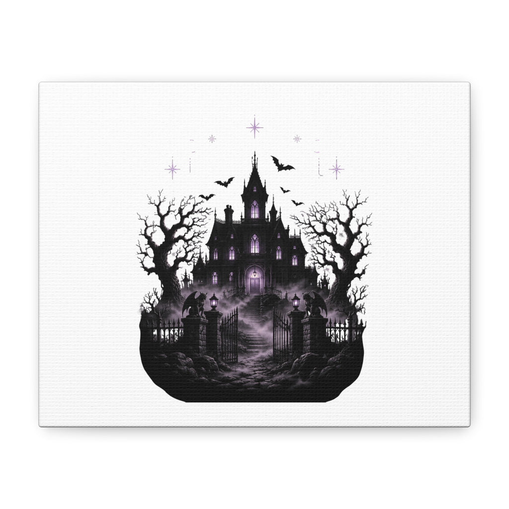 Gothic Haunted Castle Halloween Canvas Wall Art
