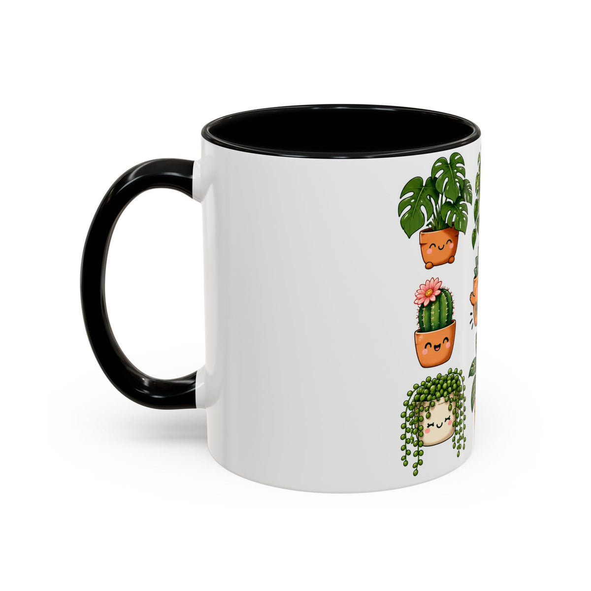 Cute Plant Lover Coffee Mug – Whimsical Succulent and Houseplant Design