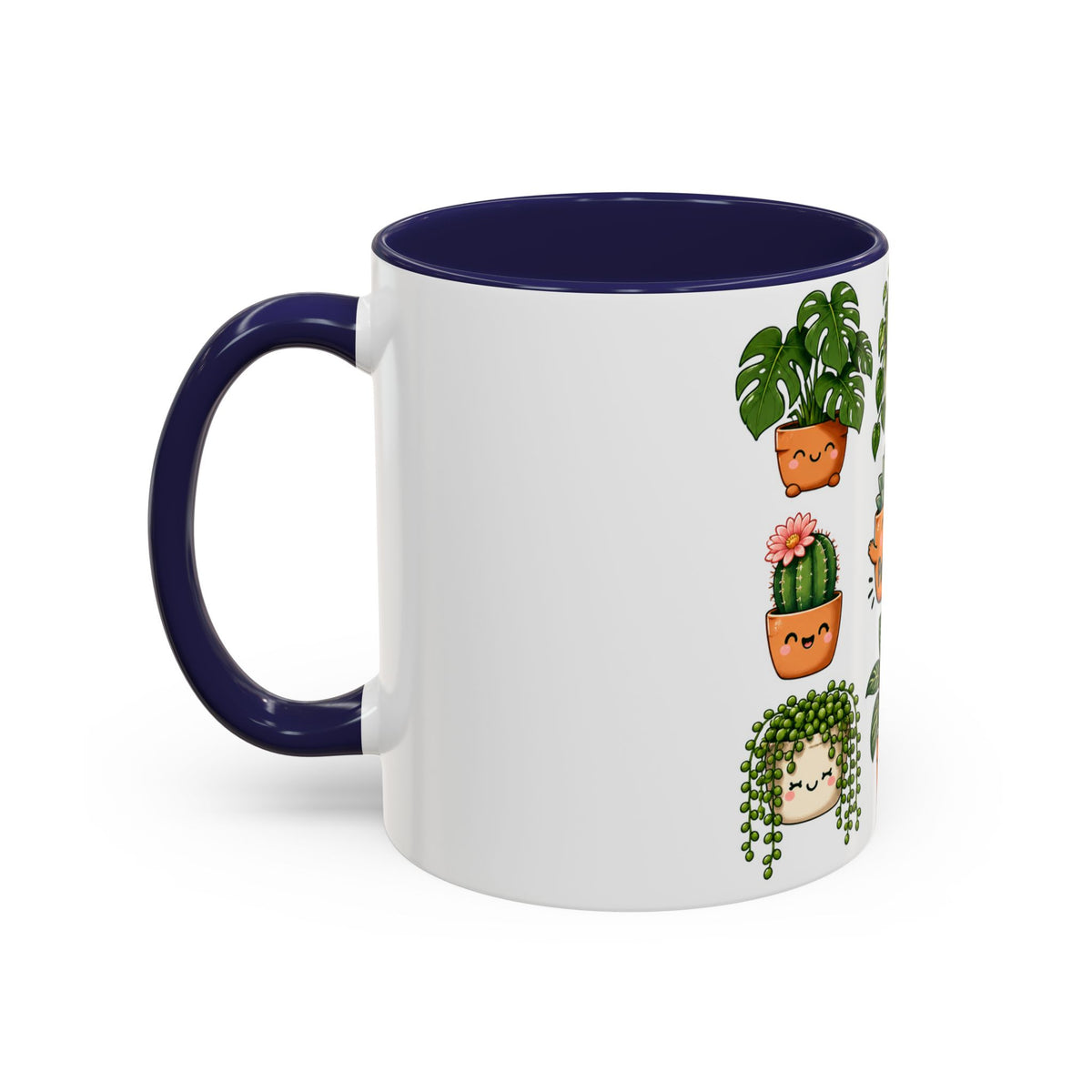 Cute Plant Lover Coffee Mug – Whimsical Succulent and Houseplant Design