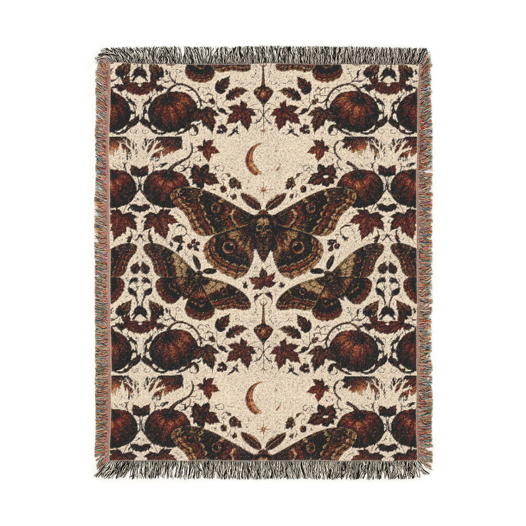 Vintage Botanical Butterfly Woven Blanket