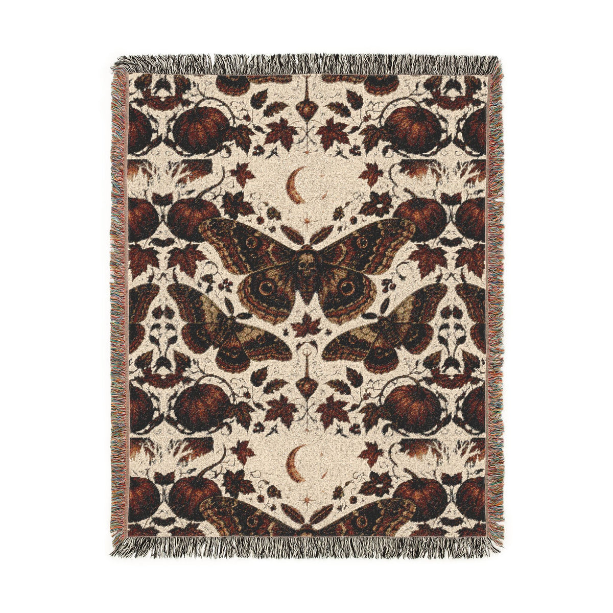 Vintage Botanical Butterfly Woven Blanket