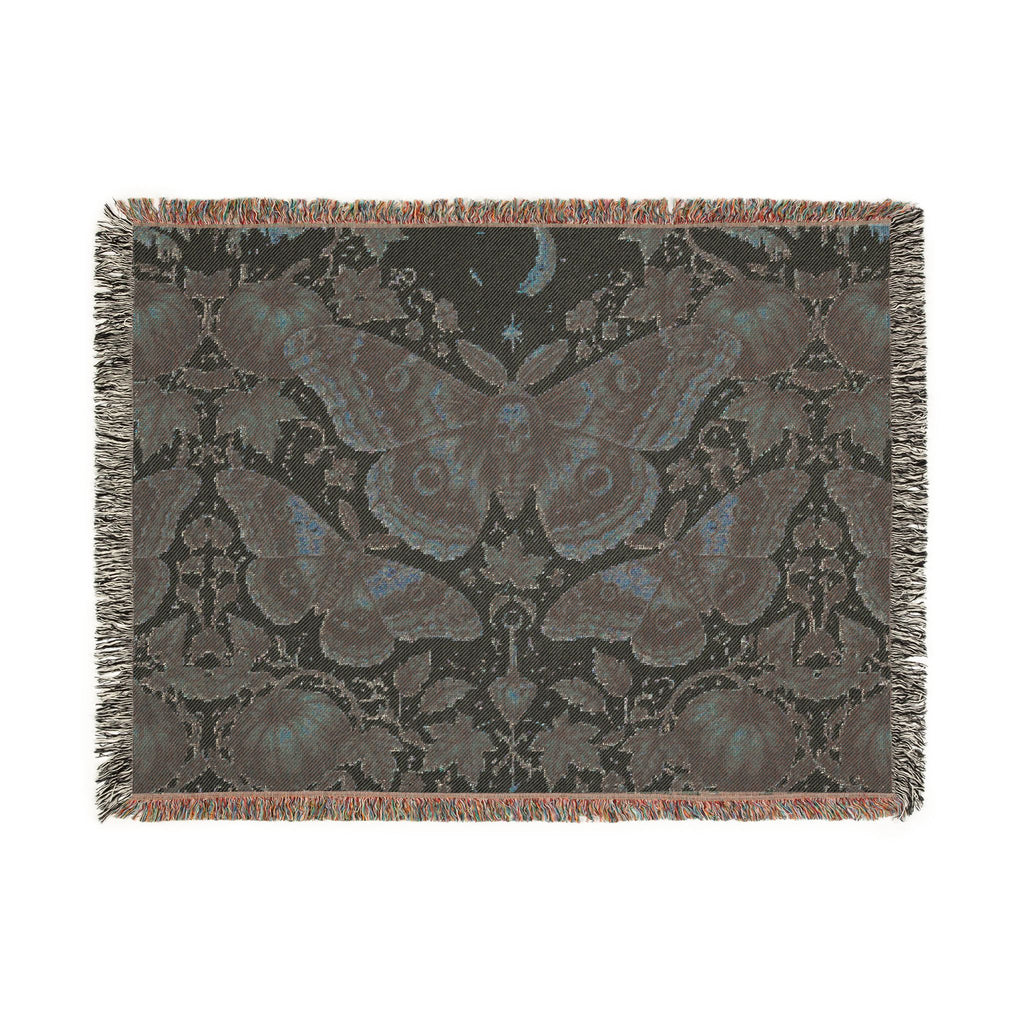 Vintage Botanical Butterfly Woven Blanket