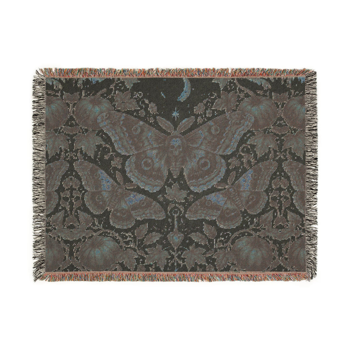 Vintage Botanical Butterfly Woven Blanket