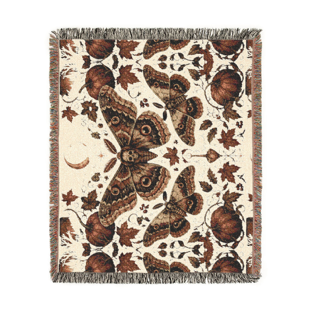 Vintage Botanical Butterfly Woven Blanket
