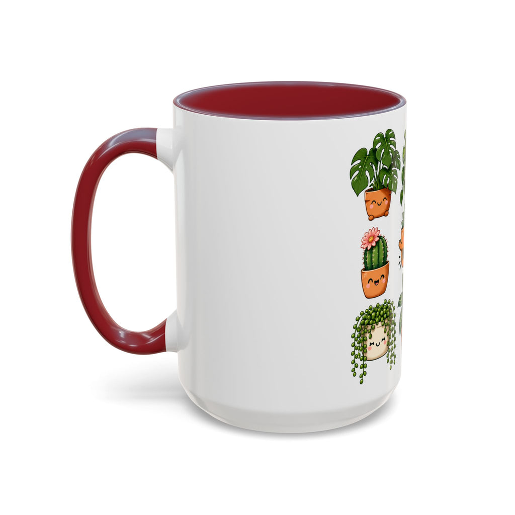 Cute Plant Lover Coffee Mug – Whimsical Succulent and Houseplant Design