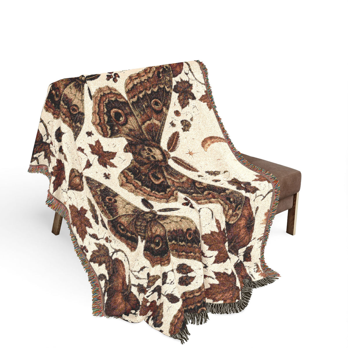 Vintage Botanical Butterfly Woven Blanket