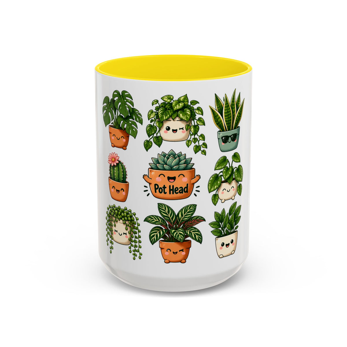 Cute Plant Lover Coffee Mug – Whimsical Succulent and Houseplant Design