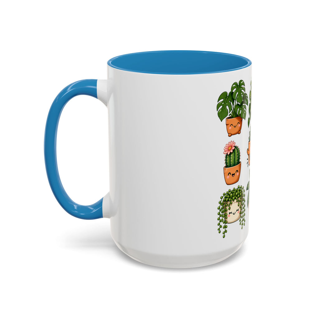 Cute Plant Lover Coffee Mug – Whimsical Succulent and Houseplant Design