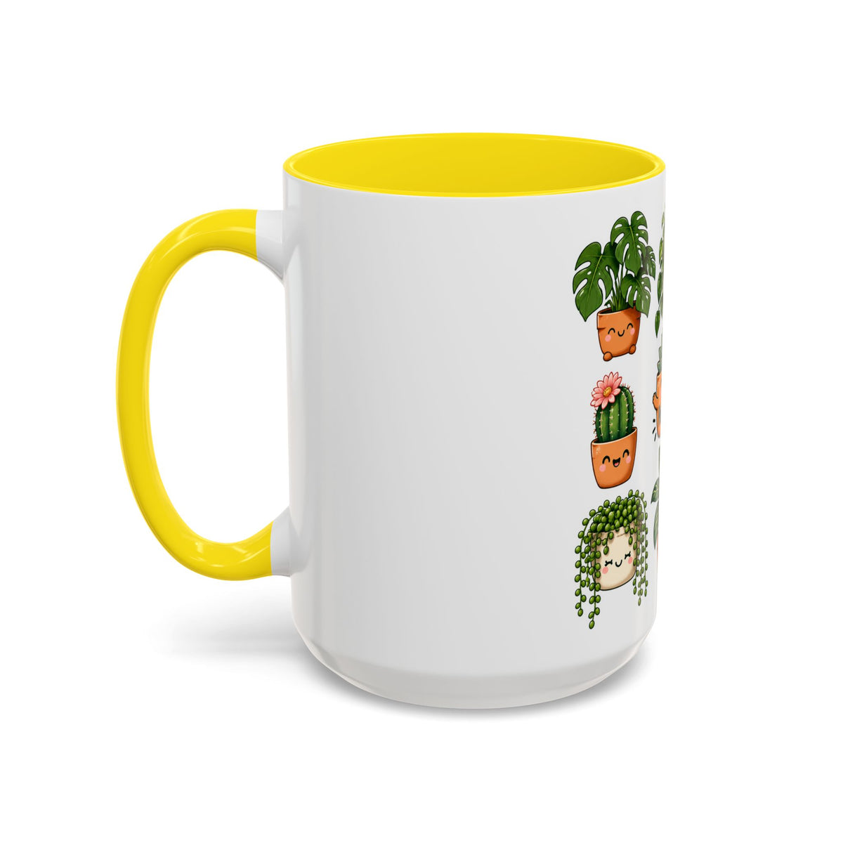 Cute Plant Lover Coffee Mug – Whimsical Succulent and Houseplant Design