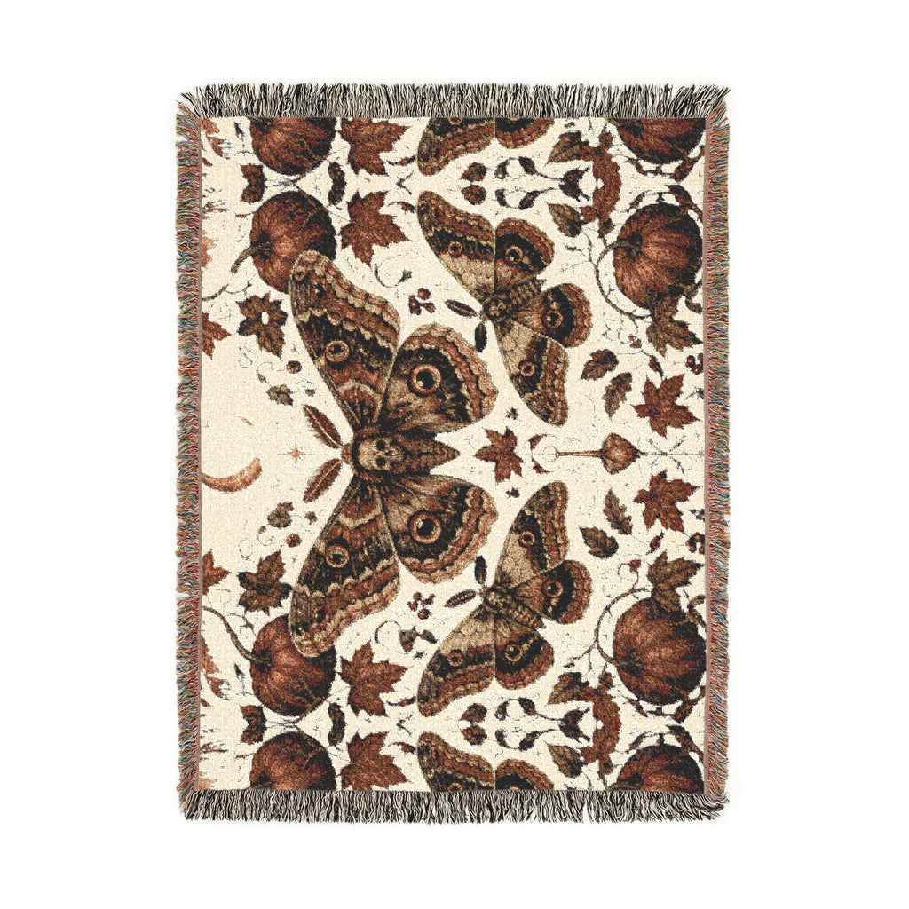 Vintage Botanical Butterfly Woven Blanket