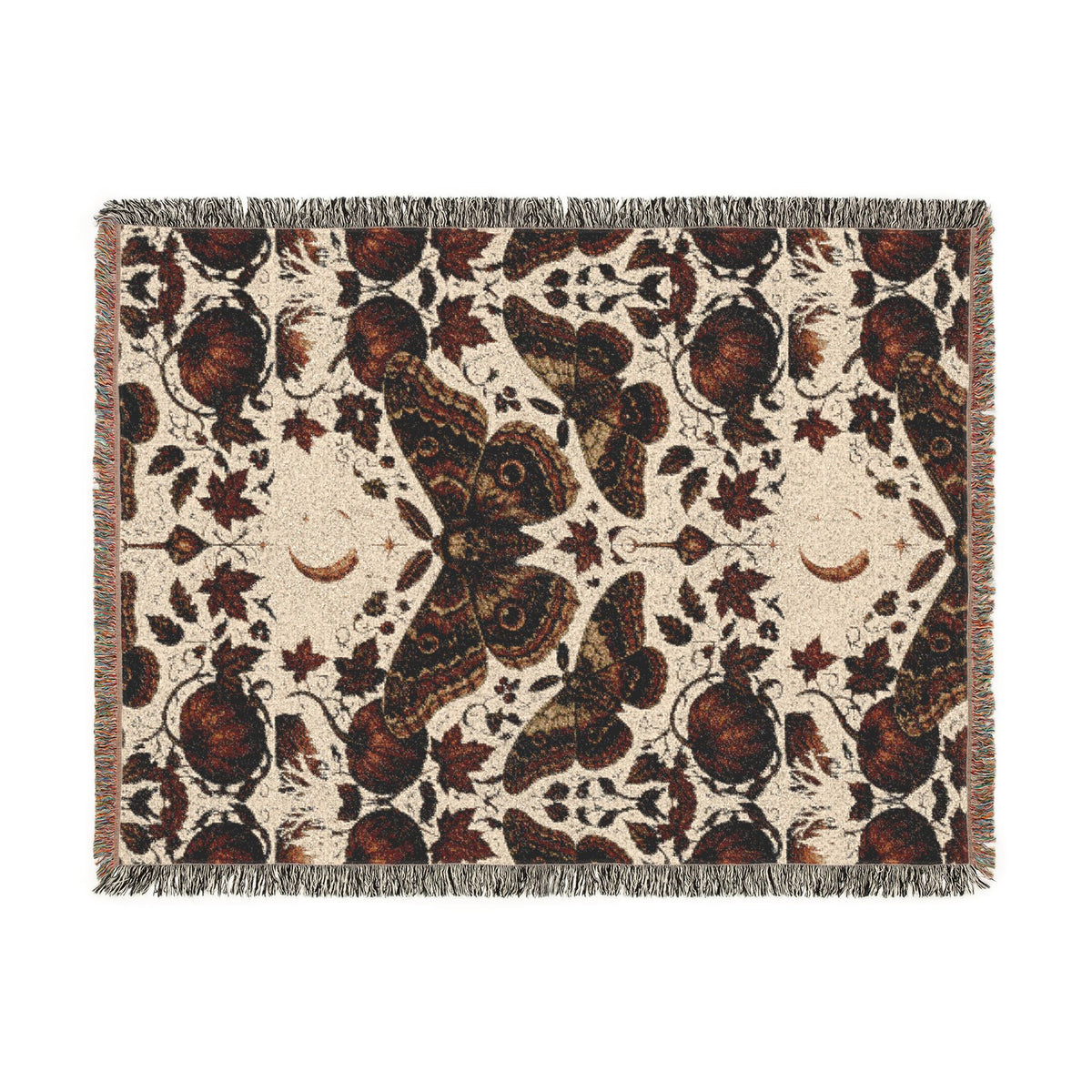 Vintage Botanical Butterfly Woven Blanket