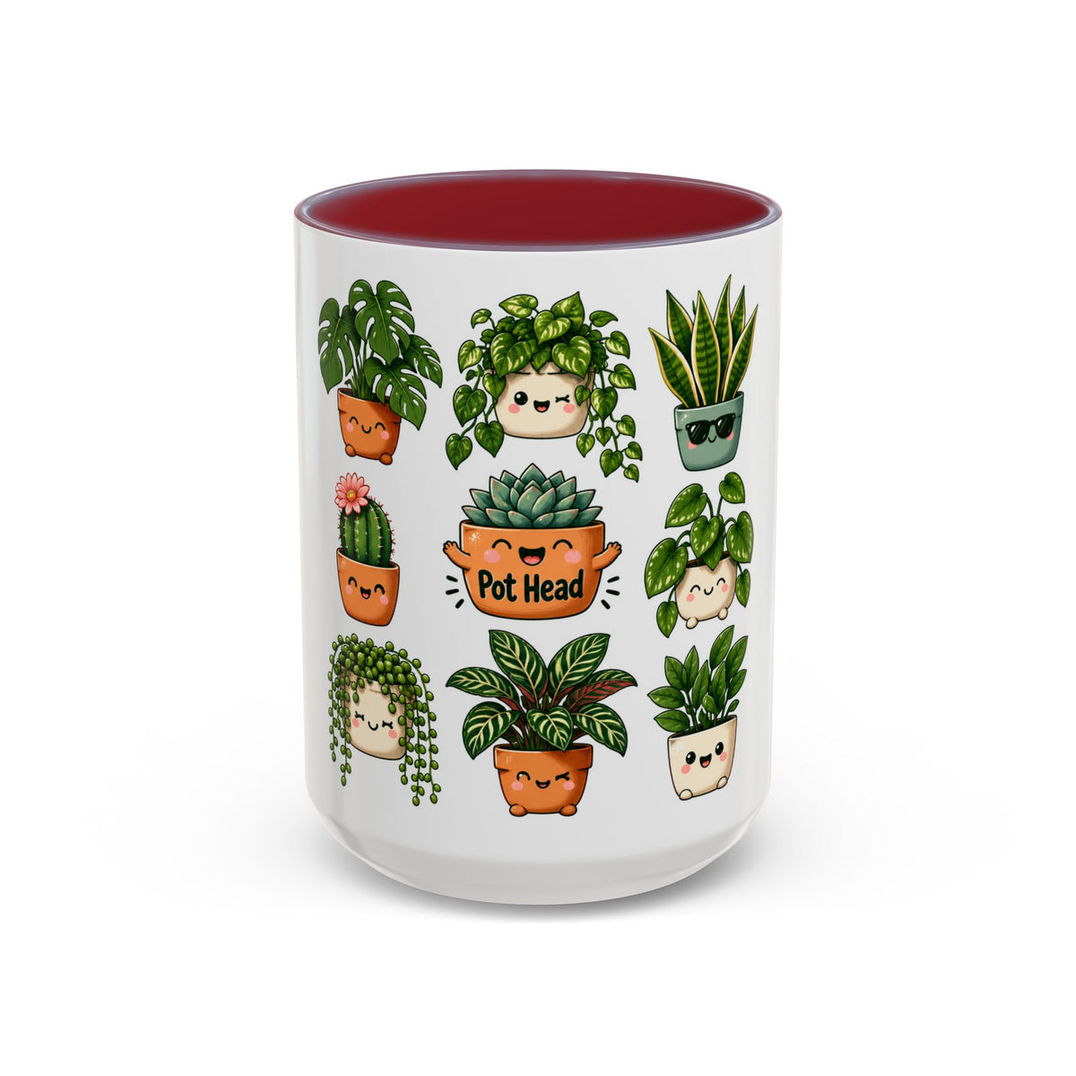 Cute Plant Lover Coffee Mug – Whimsical Succulent and Houseplant Design