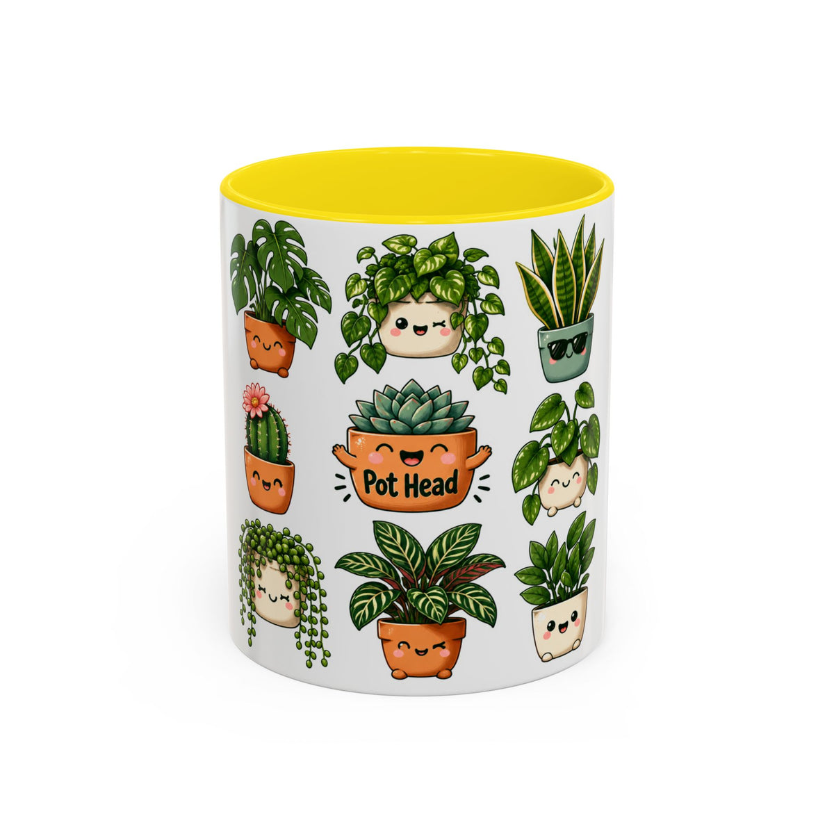 Cute Plant Lover Coffee Mug – Whimsical Succulent and Houseplant Design