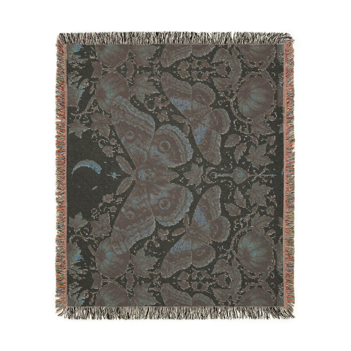 Vintage Botanical Butterfly Woven Blanket
