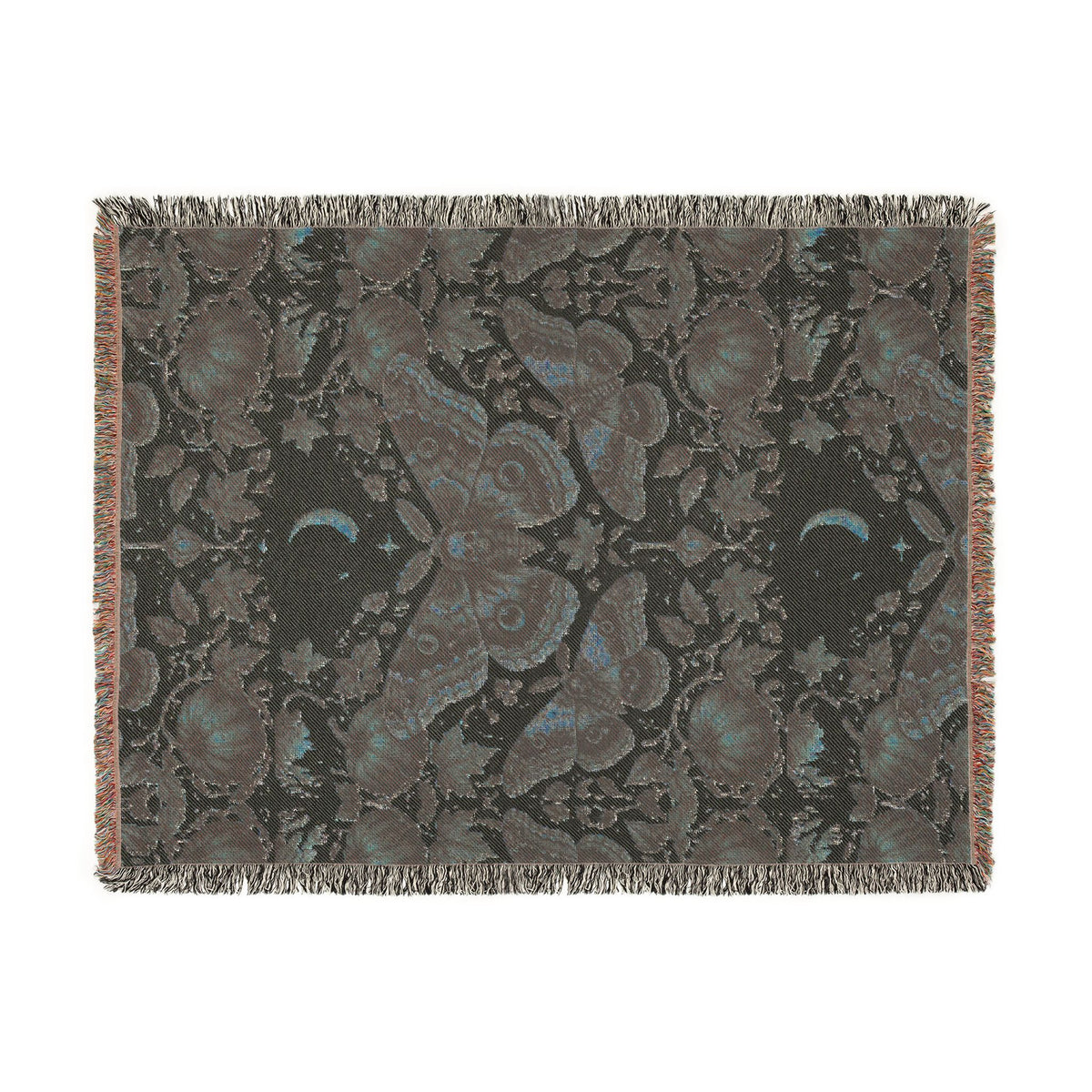Vintage Botanical Butterfly Woven Blanket