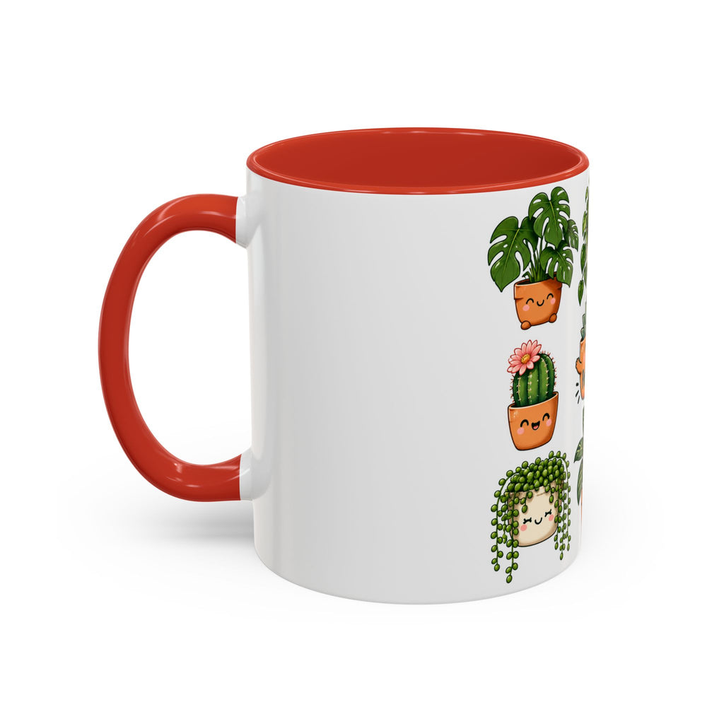 Cute Plant Lover Coffee Mug – Whimsical Succulent and Houseplant Design