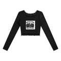 Women's Lace Trim Long Sleeve T-Shirt